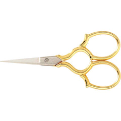 Fiskars - Scissors & Shears; Blade Material: Steel; Double-Plated Chrome-Over-Nickel Finish ; Handle Material: Steel; Gold-Plated ; Length of Cut (Inch): 1.8 ; Handle Style: Double Loop ; Overall Length Range: 3" - Exact Tool & Supply