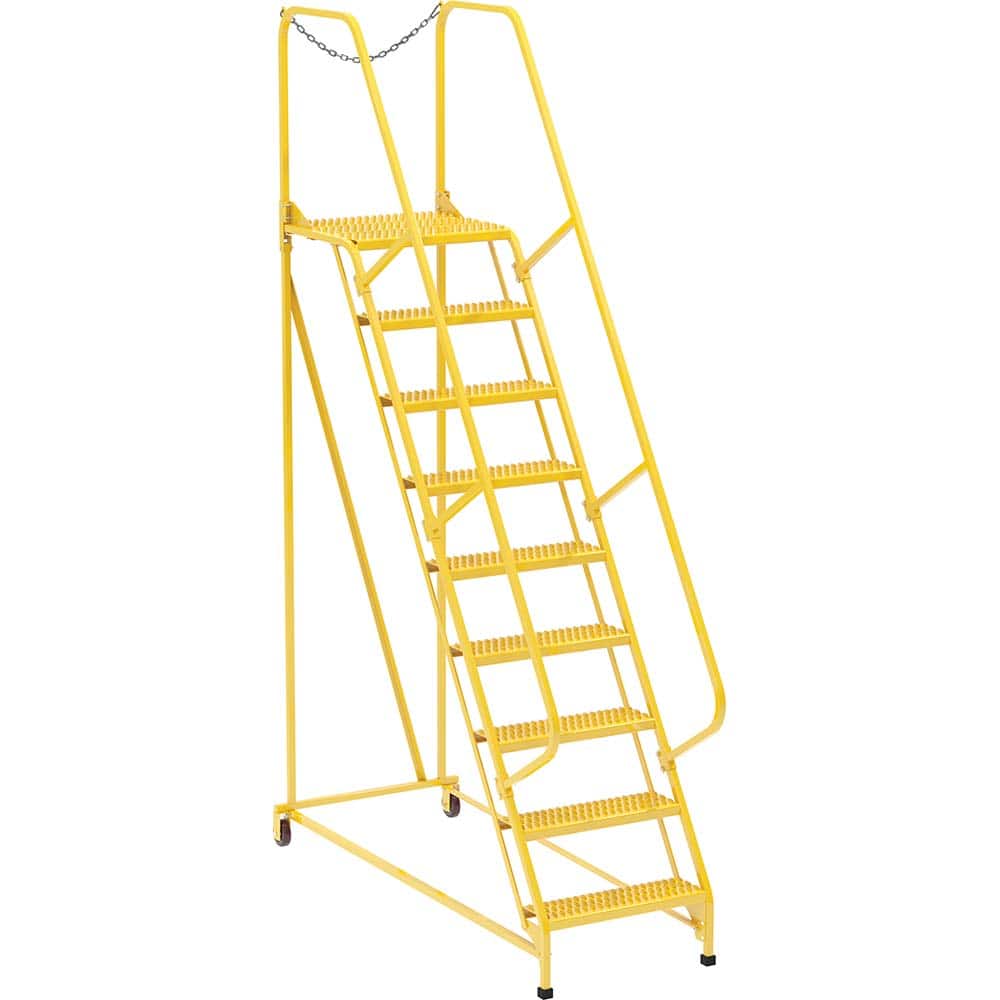 Vestil - Rolling & Wall Mounted Ladders & Platforms; Type: Maintenance Ladder ; Style: Portable Maintenance Ladder ; Number of Steps / Rungs: 9 ; Height (Inch): 120 ; Load Capacity (Lb.): 350.000 ; Base Width (Inch): 29-1/2 - Exact Tool & Supply