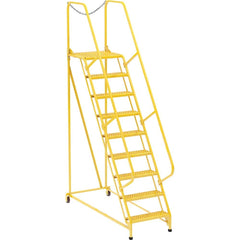 Vestil - Rolling & Wall Mounted Ladders & Platforms; Type: Maintenance Ladder ; Style: Portable Maintenance Ladder ; Number of Steps / Rungs: 9 ; Height (Inch): 120 ; Load Capacity (Lb.): 350.000 ; Base Width (Inch): 29-1/2 - Exact Tool & Supply