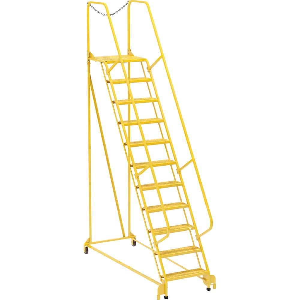 Vestil - Rolling & Wall Mounted Ladders & Platforms; Type: Maintenance Ladder ; Style: Portable Maintenance Ladder ; Number of Steps / Rungs: 11 ; Height (Inch): 140 ; Load Capacity (Lb.): 350.000 ; Base Width (Inch): 32 - Exact Tool & Supply