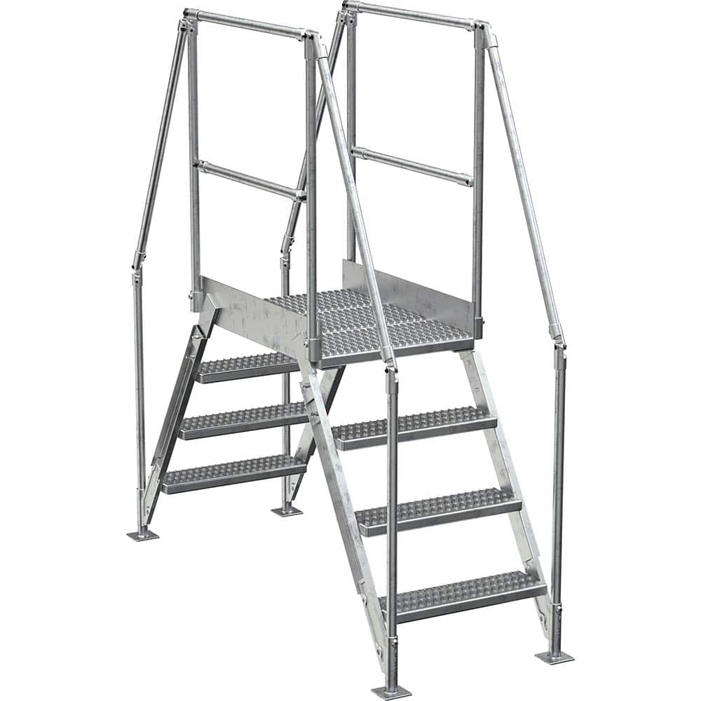 Vestil - Rolling & Wall Mounted Ladders & Platforms; Type: Crossover Bridge ; Style: Crossover ; Number of Steps / Rungs: 4 ; Height (Inch): 82-7/8 ; Load Capacity (Lb.): 500.000 ; Base Width (Inch): 29-1/4 - Exact Tool & Supply