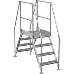 Vestil - Rolling & Wall Mounted Ladders & Platforms; Type: Crossover Bridge ; Style: Crossover ; Number of Steps / Rungs: 4 ; Height (Inch): 82-7/8 ; Load Capacity (Lb.): 500.000 ; Base Width (Inch): 29-1/4 - Exact Tool & Supply