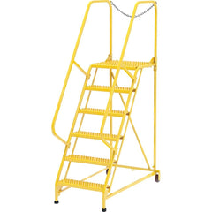 Vestil - Rolling & Wall Mounted Ladders & Platforms; Type: Maintenance Ladder ; Style: Portable Maintenance Ladder ; Number of Steps / Rungs: 6 ; Height (Inch): 90 ; Load Capacity (Lb.): 350.000 ; Base Width (Inch): 29-1/2 - Exact Tool & Supply