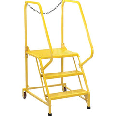 Vestil - Rolling & Wall Mounted Ladders & Platforms; Type: Maintenance Ladder ; Style: Portable Maintenance Ladder ; Number of Steps / Rungs: 3 ; Height (Inch): 60 ; Load Capacity (Lb.): 350.000 ; Base Width (Inch): 29-1/2 - Exact Tool & Supply