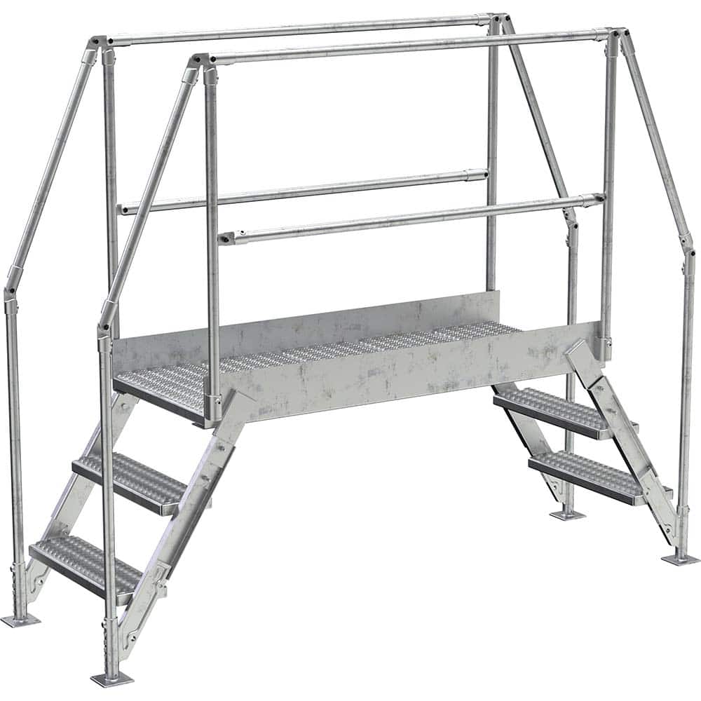 Vestil - Rolling & Wall Mounted Ladders & Platforms; Type: Crossover Bridge ; Style: Crossover ; Number of Steps / Rungs: 3 ; Height (Inch): 73 ; Load Capacity (Lb.): 500.000 ; Base Width (Inch): 29-1/4 - Exact Tool & Supply