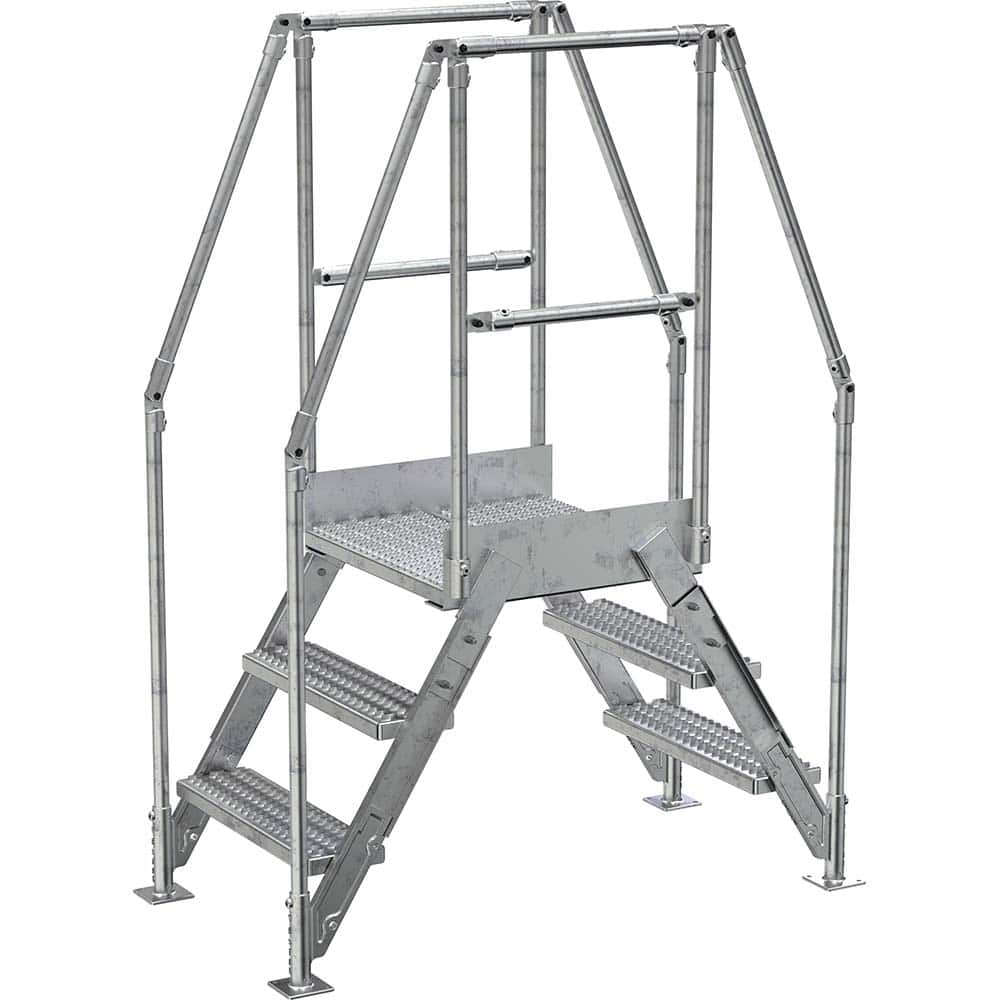 Vestil - Rolling & Wall Mounted Ladders & Platforms; Type: Crossover Bridge ; Style: Crossover ; Number of Steps / Rungs: 3 ; Height (Inch): 72-7/8 ; Load Capacity (Lb.): 500.000 ; Base Width (Inch): 29-1/4 - Exact Tool & Supply