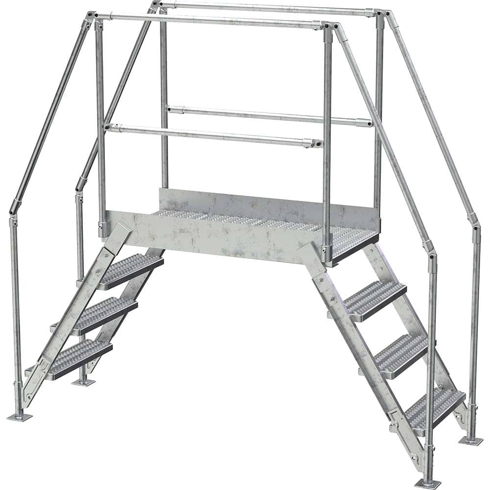 Vestil - Rolling & Wall Mounted Ladders & Platforms; Type: Crossover Bridge ; Style: Crossover ; Number of Steps / Rungs: 4 ; Height (Inch): 82-7/8 ; Load Capacity (Lb.): 500.000 ; Base Width (Inch): 29-1/4 - Exact Tool & Supply