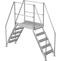 Vestil - Rolling & Wall Mounted Ladders & Platforms; Type: Crossover Bridge ; Style: Crossover ; Number of Steps / Rungs: 5 ; Height (Inch): 92-7/8 ; Load Capacity (Lb.): 500.000 ; Base Width (Inch): 29-1/4 - Exact Tool & Supply