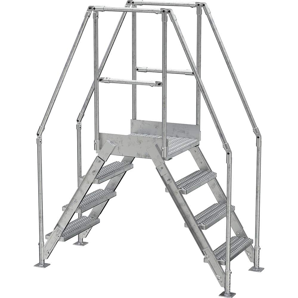 Vestil - Rolling & Wall Mounted Ladders & Platforms; Type: Crossover Bridge ; Style: Crossover ; Number of Steps / Rungs: 4 ; Height (Inch): 82-7/8 ; Load Capacity (Lb.): 500.000 ; Base Width (Inch): 29-1/4 - Exact Tool & Supply