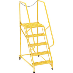 Vestil - Rolling & Wall Mounted Ladders & Platforms; Type: Maintenance Ladder ; Style: Portable Maintenance Ladder ; Number of Steps / Rungs: 5 ; Height (Inch): 80 ; Load Capacity (Lb.): 350.000 ; Base Width (Inch): 29-1/2 - Exact Tool & Supply