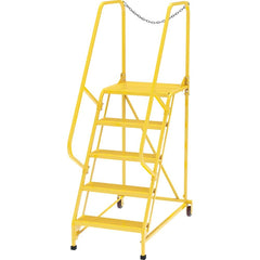 Vestil - Rolling & Wall Mounted Ladders & Platforms; Type: Maintenance Ladder ; Style: Portable Maintenance Ladder ; Number of Steps / Rungs: 5 ; Height (Inch): 80 ; Load Capacity (Lb.): 350.000 ; Base Width (Inch): 29-1/2 - Exact Tool & Supply