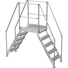 Vestil - Rolling & Wall Mounted Ladders & Platforms; Type: Crossover Bridge ; Style: Crossover ; Number of Steps / Rungs: 5 ; Height (Inch): 92-7/8 ; Load Capacity (Lb.): 500.000 ; Base Width (Inch): 29-1/4 - Exact Tool & Supply