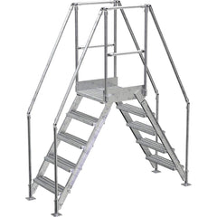 Vestil - Rolling & Wall Mounted Ladders & Platforms; Type: Crossover Bridge ; Style: Crossover ; Number of Steps / Rungs: 5 ; Height (Inch): 92-7/8 ; Load Capacity (Lb.): 500.000 ; Base Width (Inch): 29-1/4 - Exact Tool & Supply