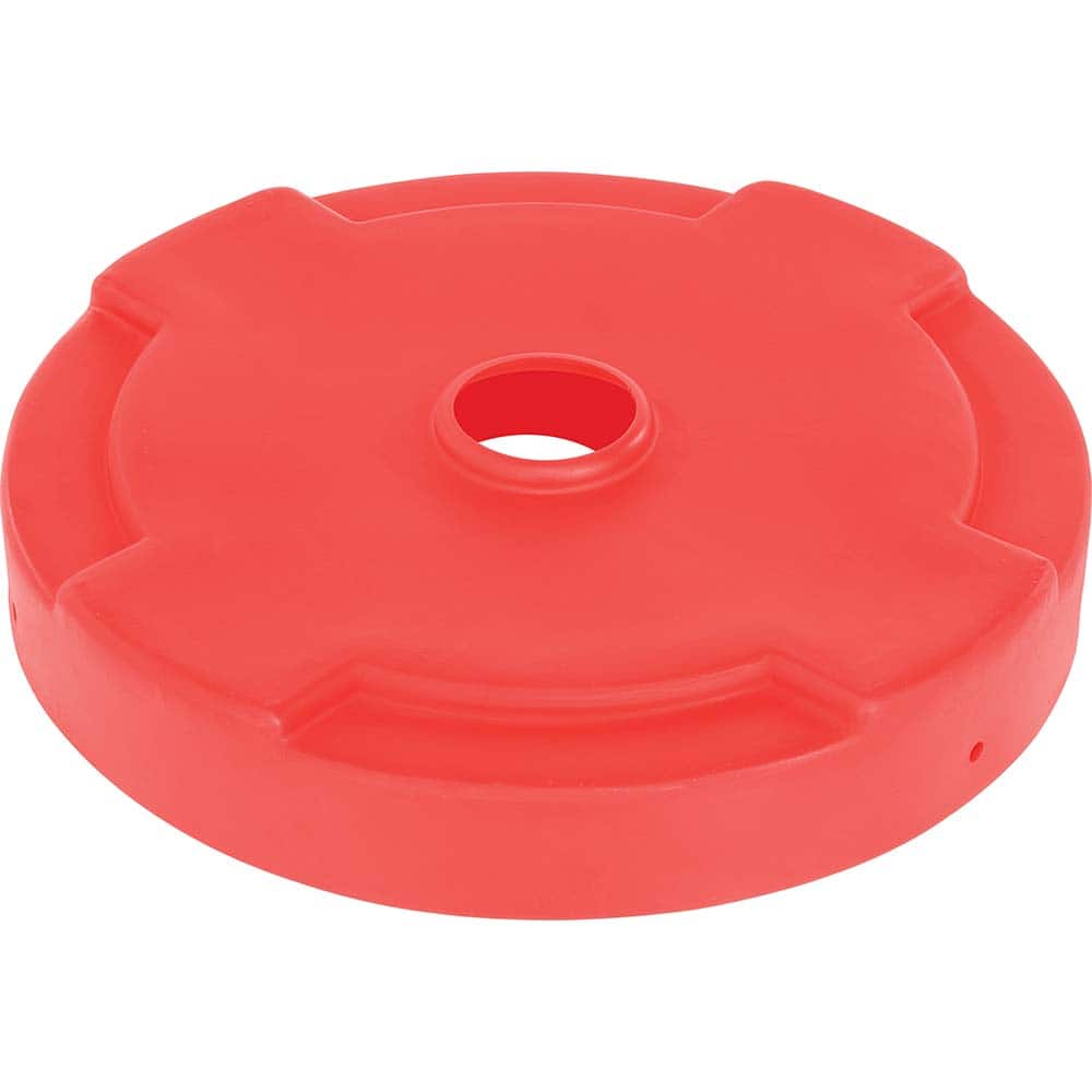 Vestil - Trash Can & Recycling Container Lids; Lid Shape: Round ; Container Shape: Round ; Container Size Compatibility (Gal.): 55 ; Color/Finish: Red ; Color: Red ; For Use With: 55 gal. Steel Drum - Exact Tool & Supply