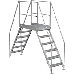 Vestil - Rolling & Wall Mounted Ladders & Platforms; Type: Crossover Bridge ; Style: Crossover ; Number of Steps / Rungs: 6 ; Height (Inch): 102-7/8 ; Load Capacity (Lb.): 500.000 ; Base Width (Inch): 29-1/4 - Exact Tool & Supply