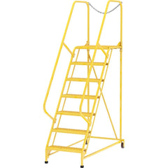 Vestil - Rolling & Wall Mounted Ladders & Platforms; Type: Maintenance Ladder ; Style: Portable Maintenance Ladder ; Number of Steps / Rungs: 7 ; Height (Inch): 100 ; Load Capacity (Lb.): 350.000 ; Base Width (Inch): 29-1/2 - Exact Tool & Supply