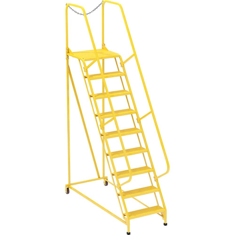 Vestil - Rolling & Wall Mounted Ladders & Platforms; Type: Maintenance Ladder ; Style: Portable Maintenance Ladder ; Number of Steps / Rungs: 9 ; Height (Inch): 120 ; Load Capacity (Lb.): 350.000 ; Base Width (Inch): 29-1/2 - Exact Tool & Supply