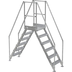 Vestil - Rolling & Wall Mounted Ladders & Platforms; Type: Crossover Bridge ; Style: Crossover ; Number of Steps / Rungs: 6 ; Height (Inch): 102-7/8 ; Load Capacity (Lb.): 500.000 ; Base Width (Inch): 29-1/4 - Exact Tool & Supply