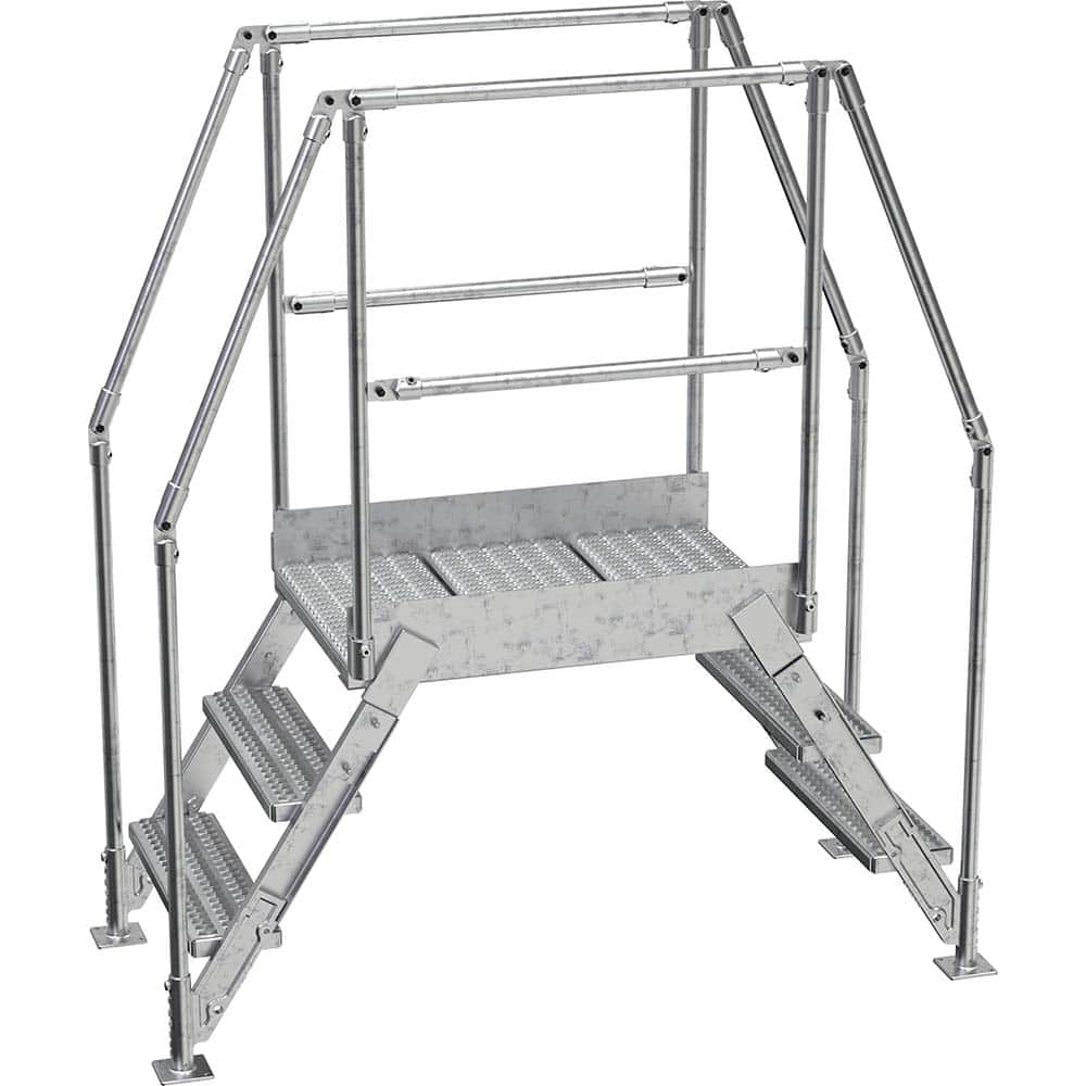 Vestil - Rolling & Wall Mounted Ladders & Platforms; Type: Crossover Bridge ; Style: Crossover ; Number of Steps / Rungs: 3 ; Height (Inch): 72-7/8 ; Load Capacity (Lb.): 500.000 ; Base Width (Inch): 29-1/4 - Exact Tool & Supply