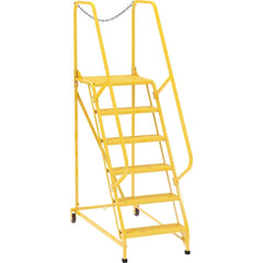 Vestil - Rolling & Wall Mounted Ladders & Platforms; Type: Maintenance Ladder ; Style: Portable Maintenance Ladder ; Number of Steps / Rungs: 6 ; Height (Inch): 90 ; Load Capacity (Lb.): 350.000 ; Base Width (Inch): 29-1/2 - Exact Tool & Supply