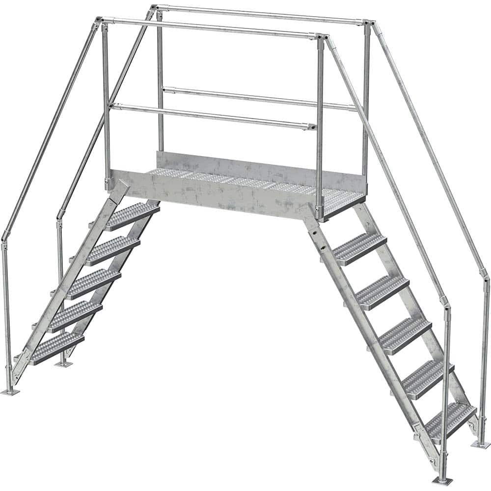 Vestil - Rolling & Wall Mounted Ladders & Platforms; Type: Crossover Bridge ; Style: Crossover ; Number of Steps / Rungs: 6 ; Height (Inch): 103 ; Load Capacity (Lb.): 500.000 ; Base Width (Inch): 29-1/4 - Exact Tool & Supply
