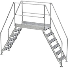 Vestil - Rolling & Wall Mounted Ladders & Platforms; Type: Crossover Bridge ; Style: Crossover ; Number of Steps / Rungs: 6 ; Height (Inch): 103 ; Load Capacity (Lb.): 500.000 ; Base Width (Inch): 29-1/4 - Exact Tool & Supply
