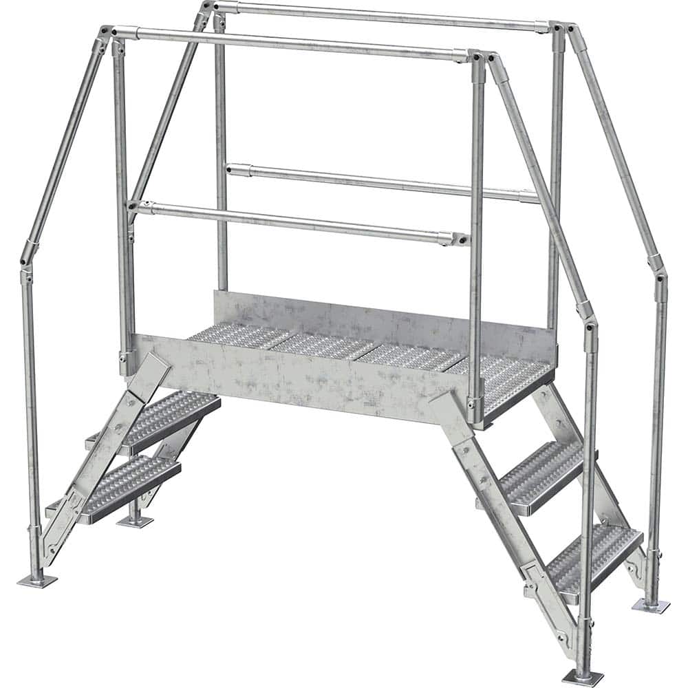Vestil - Rolling & Wall Mounted Ladders & Platforms; Type: Crossover Bridge ; Style: Crossover ; Number of Steps / Rungs: 3 ; Height (Inch): 72-7/8 ; Load Capacity (Lb.): 500.000 ; Base Width (Inch): 29-1/4 - Exact Tool & Supply