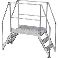 Vestil - Rolling & Wall Mounted Ladders & Platforms; Type: Crossover Bridge ; Style: Crossover ; Number of Steps / Rungs: 3 ; Height (Inch): 72-7/8 ; Load Capacity (Lb.): 500.000 ; Base Width (Inch): 29-1/4 - Exact Tool & Supply