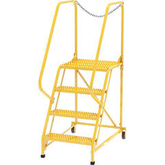 Vestil - Rolling & Wall Mounted Ladders & Platforms; Type: Maintenance Ladder ; Style: Portable Maintenance Ladder ; Number of Steps / Rungs: 4 ; Height (Inch): 70 ; Load Capacity (Lb.): 350.000 ; Base Width (Inch): 29-1/2 - Exact Tool & Supply
