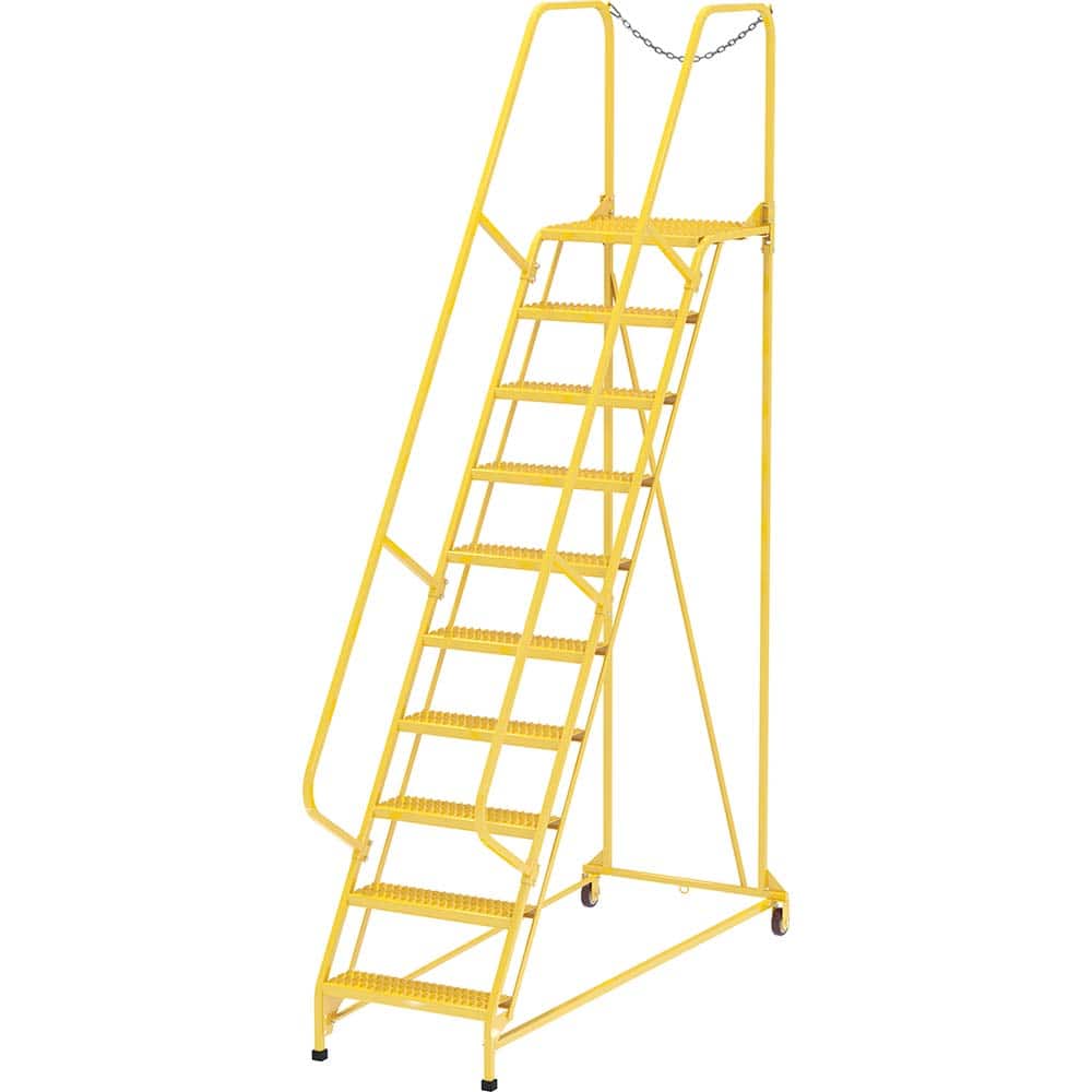 Vestil - Rolling & Wall Mounted Ladders & Platforms; Type: Maintenance Ladder ; Style: Portable Maintenance Ladder ; Number of Steps / Rungs: 10 ; Height (Inch): 130 ; Load Capacity (Lb.): 350.000 ; Base Width (Inch): 32 - Exact Tool & Supply