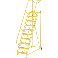 Vestil - Rolling & Wall Mounted Ladders & Platforms; Type: Maintenance Ladder ; Style: Portable Maintenance Ladder ; Number of Steps / Rungs: 10 ; Height (Inch): 130 ; Load Capacity (Lb.): 350.000 ; Base Width (Inch): 32 - Exact Tool & Supply