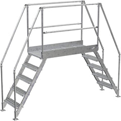 Vestil - Rolling & Wall Mounted Ladders & Platforms; Type: Crossover Bridge ; Style: Crossover ; Number of Steps / Rungs: 5 ; Height (Inch): 93 ; Load Capacity (Lb.): 500.000 ; Base Width (Inch): 29-1/4 - Exact Tool & Supply