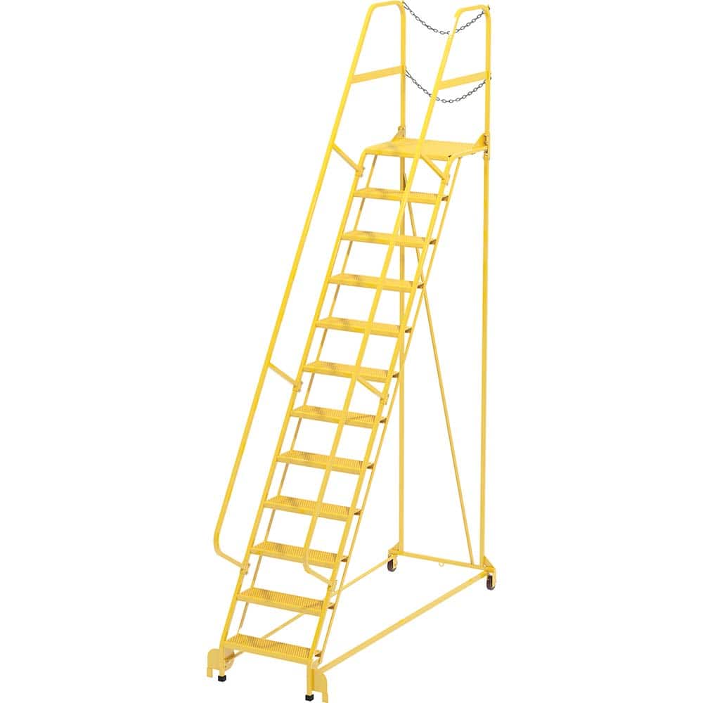 Vestil - Rolling & Wall Mounted Ladders & Platforms; Type: Maintenance Ladder ; Style: Portable Maintenance Ladder ; Number of Steps / Rungs: 12 ; Height (Inch): 156 ; Load Capacity (Lb.): 350.000 ; Base Width (Inch): 32 - Exact Tool & Supply