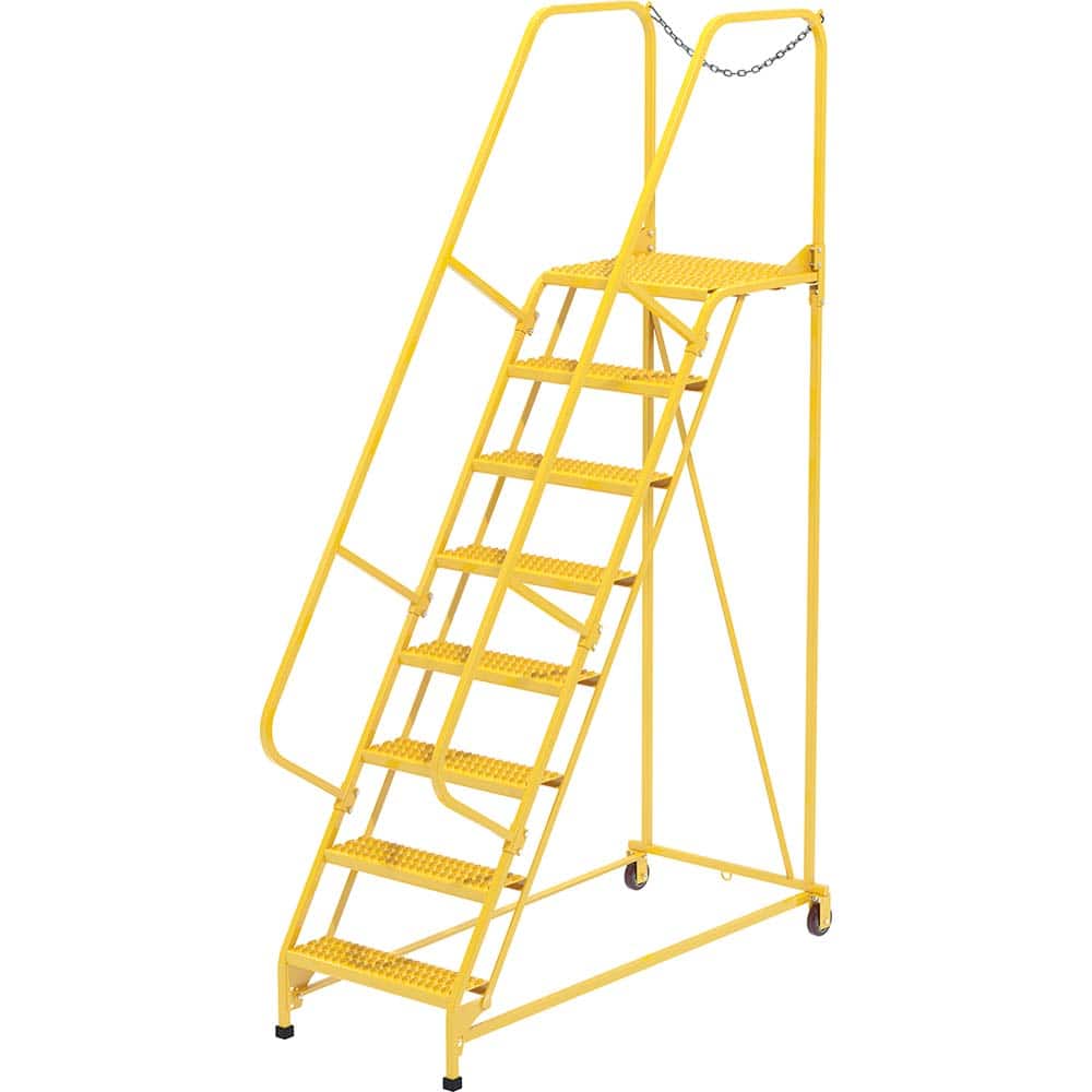 Vestil - Rolling & Wall Mounted Ladders & Platforms; Type: Maintenance Ladder ; Style: Portable Maintenance Ladder ; Number of Steps / Rungs: 8 ; Height (Inch): 110 ; Load Capacity (Lb.): 350.000 ; Base Width (Inch): 29-1/2 - Exact Tool & Supply