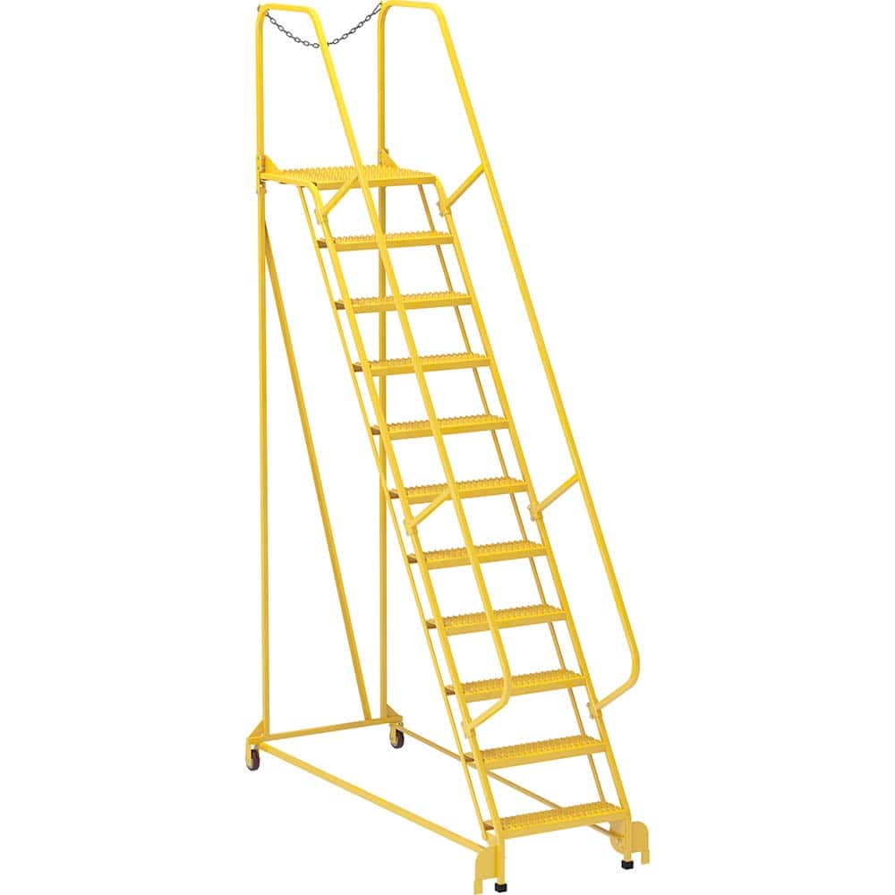 Vestil - Rolling & Wall Mounted Ladders & Platforms; Type: Maintenance Ladder ; Style: Portable Maintenance Ladder ; Number of Steps / Rungs: 11 ; Height (Inch): 140 ; Load Capacity (Lb.): 350.000 ; Base Width (Inch): 32 - Exact Tool & Supply