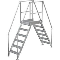 Vestil - Rolling & Wall Mounted Ladders & Platforms; Type: Crossover Bridge ; Style: Crossover ; Number of Steps / Rungs: 6 ; Height (Inch): 102-7/8 ; Load Capacity (Lb.): 500.000 ; Base Width (Inch): 29-1/4 - Exact Tool & Supply