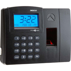 Pyramid - Time Clocks & Time Recorders; Punch Style: Automatic; Biometric; Electronic ; Power Source: 110/220; 120VAC Plug-in ; Display Type: LCD Display ; Registration Output: 0-23 Hours, Date, Minutes, Month ; Material: Plastic ; Color: Black - Exact Tool & Supply