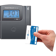 Pyramid - Time Clocks & Time Recorders; Punch Style: Automatic; Electronic ; Power Source: 110/220; 120VAC Plug-in ; Display Type: LCD Display ; Registration Output: 0-23 Hours, Date, Minutes, Month ; Material: Plastic ; Color: Black - Exact Tool & Supply