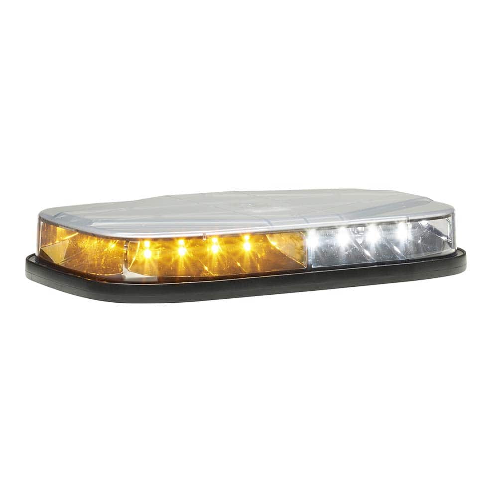 Federal Signal Corp - Emergency Light Assemblies; Type: Mini LED Lightbar ; Flash Rate: Variable ; Mount: Permanent ; Color: Amber/White ; Power Source: 12-24V DC ; Overall Height (Decimal Inch): 1.6200 - Exact Tool & Supply