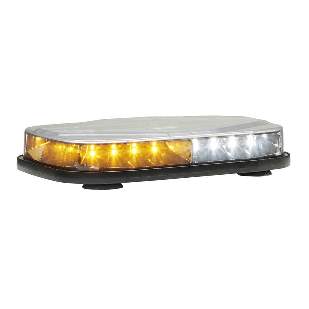 Federal Signal Corp - Emergency Light Assemblies; Type: Mini LED Lightbar ; Flash Rate: Variable ; Mount: Suction Cup ; Color: Amber/White ; Power Source: 12-24V DC ; Overall Height (Decimal Inch): 2.0800 - Exact Tool & Supply