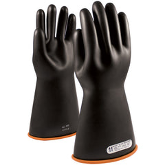 ‎155-1-14/12 - Novax - Natural Rubber Insulating Glove - Class 1 - 14″ - Black/Orange - Straight Cuff - Exact Tool & Supply