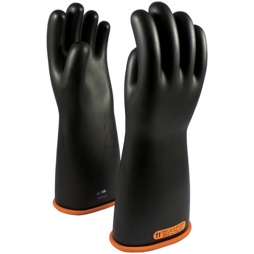 ‎155-4-16/9 - Novax - Natural Rubber Insulating Glove - Class 4 - 16″ - Black/Orange - Straight Cuff - Exact Tool & Supply