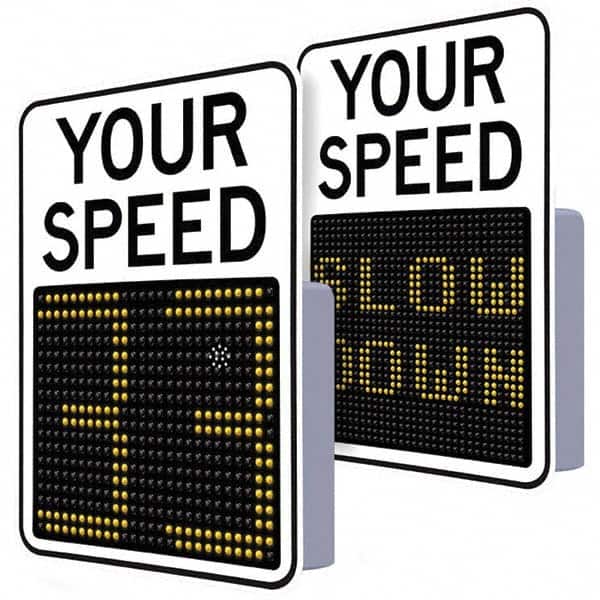 TAPCO - "Your Speed," 29" Wide x 23" High Aluminum Face/Polycarbonate Housing Speed Limit Sign - Exact Tool & Supply