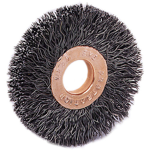2-1/2″ Small Diameter Crimped Wire Wheel, .0118″ Steel Fill, 1/2″-3/8″ Arbor Hole - Exact Tool & Supply