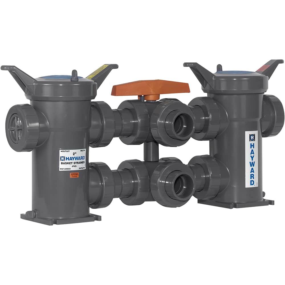 Hayward - Strainers, Skimmers & Foot Valves; Hose Size: 1 (Inch); Material: PVC ; Type: Duplex Basket Strainer - Exact Tool & Supply