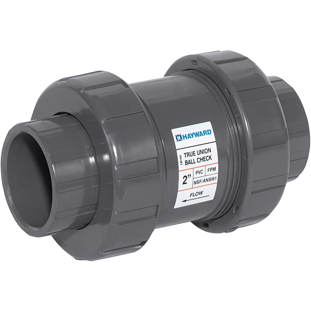 Hayward - Check Valves; Design: In-line; True Union Ball Check ; Tube Outside Diameter (mm): 152.400 ; Pipe Size (Inch): 6 ; Tube Outside Diameter (Inch): 6 ; End Connections: Flanged ; Material: PVC - Exact Tool & Supply