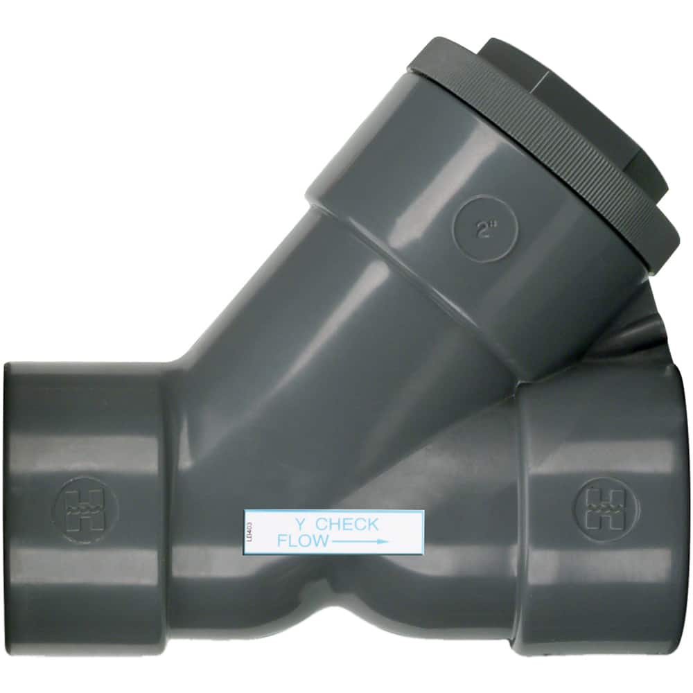 Hayward - Check Valves; Design: Y-Pattern ; Tube Outside Diameter (mm): 38.100 ; Pipe Size (Inch): 1-1/2 ; Tube Outside Diameter (Inch): 1-1/2 ; End Connections: Threaded ; Material: PVC - Exact Tool & Supply