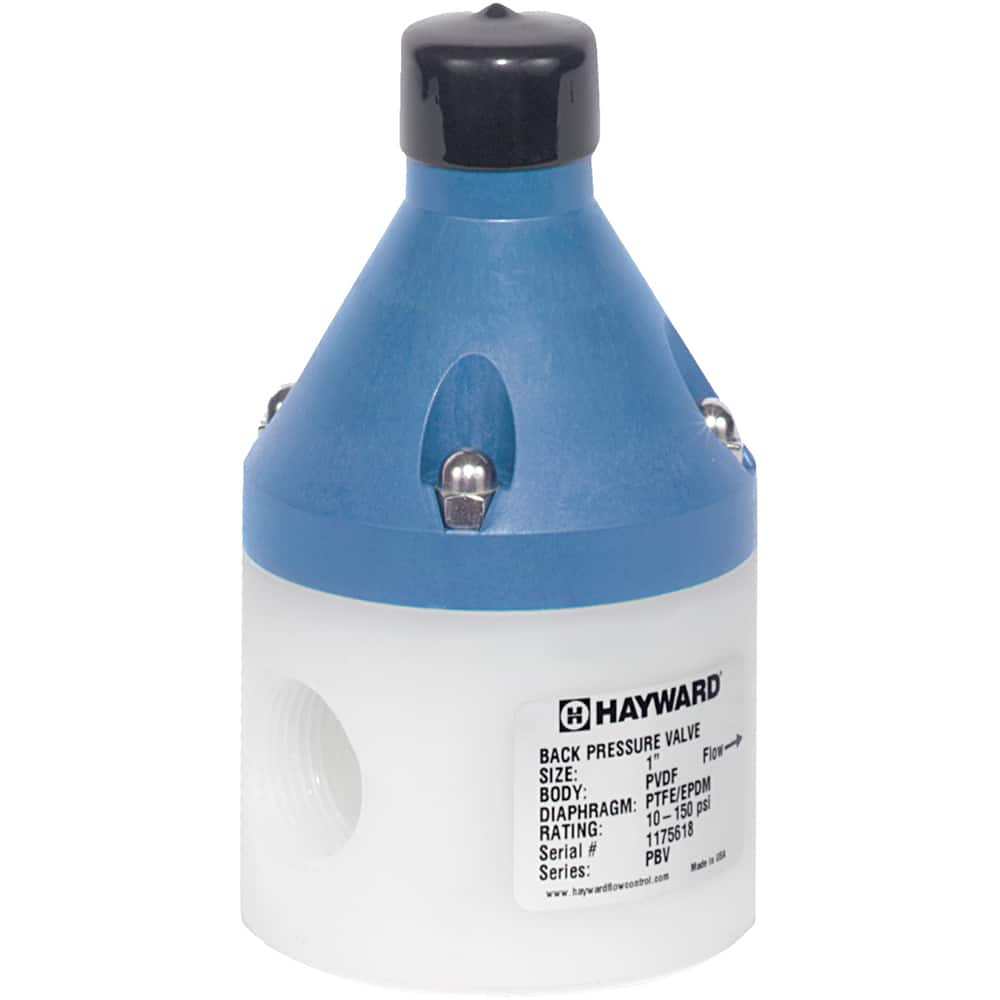 Hayward - Pressure Reducing Valves; Type: Back Pressure Valve ; Maximum Pressure (psi): 250.00 ; Thread Size: 1/2 ; Connection Type: FNPT ; Height (Inch): 4-1/4 ; Width (Inch): 2-1/3 - Exact Tool & Supply