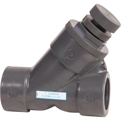 Hayward - Check Valves; Design: Y-Pattern; Spring Check ; Tube Outside Diameter (mm): 101.600 ; Pipe Size (Inch): 4 ; Tube Outside Diameter (Inch): 4 ; End Connections: Threaded ; Material: PVC - Exact Tool & Supply