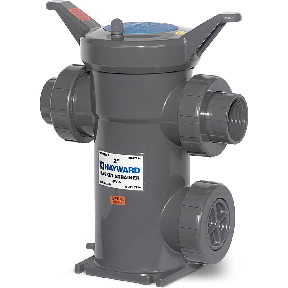 Hayward - Strainers, Skimmers & Foot Valves; Hose Size: 1/2 (Inch); Material: PVC ; Type: Simplex Basket Strainer - Exact Tool & Supply